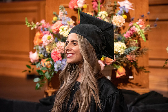 Students graduating from the class of July 2023, at BYU-Idaho. Elder Bedner gives the commencement speech.