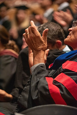 Students graduating from the class of July 2023, at BYU-Idaho. Elder Bedner gives the commencement speech.