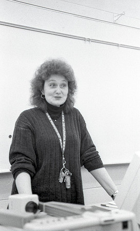 Elementary Education students practice in the classroom. December 1999.