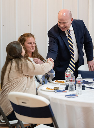 Alumni in the Cache Valley area gather at Eagles Landing Event Center, in Smithfield, Utah and get the chance to listen to and meet President Meredith.