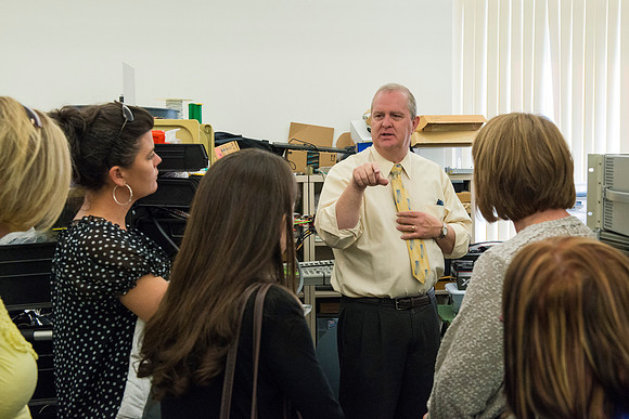 Economic developers from around the State visit BYU-Idaho and take a tour of the Engineering and Technology facilities in the Austin Building and the Heating Plant. and the Heating Plant.