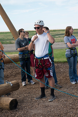 Youth high enjoy the Ropes Course class.