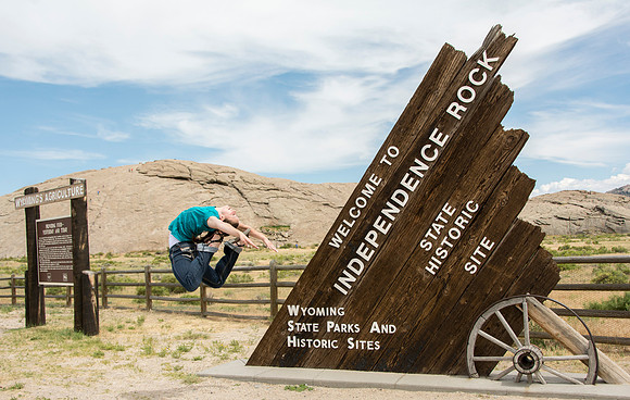 independence Rock, so named as a landmark pioneers hoped to be at on or before July 4th to ensure there safe crossing over the mountain passes before snowfall.