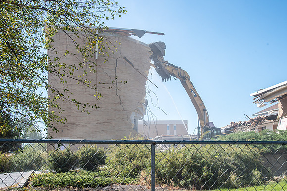 Big D Construction doing some major Destruction to the Kirkham Building.