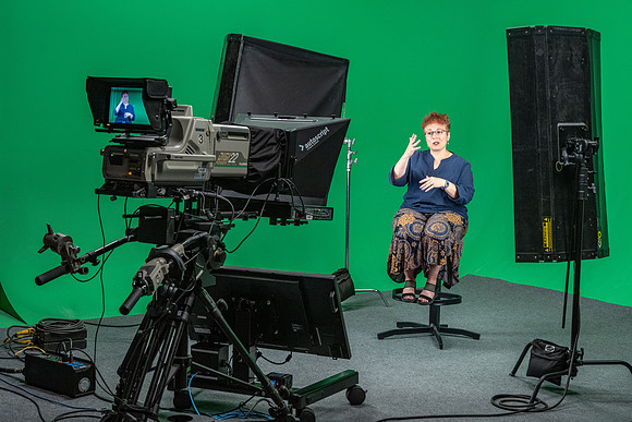 Behind the scenes of devotional in the I-Center.