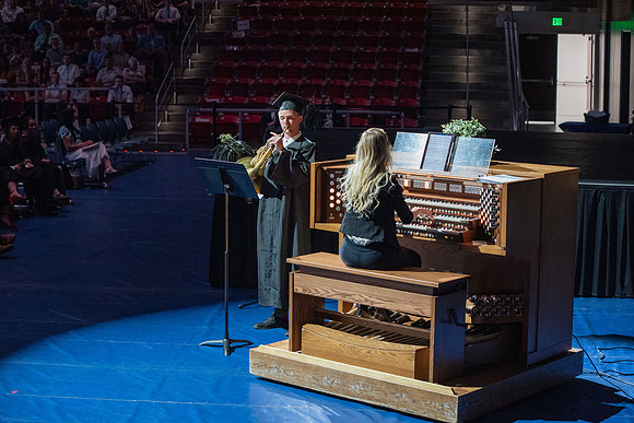 Graduates during convocation for the College of Performing and Visual Arts.