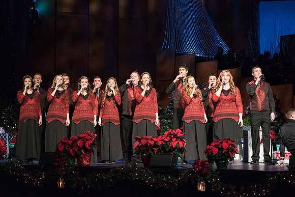 David Archuleta and Nathan Pacheco were the featured guests at BYU-Idaho's annual Christmas concert in the BYU-Idaho Center. They performed with the Symphony Orchestra, combined choirs, and other stud