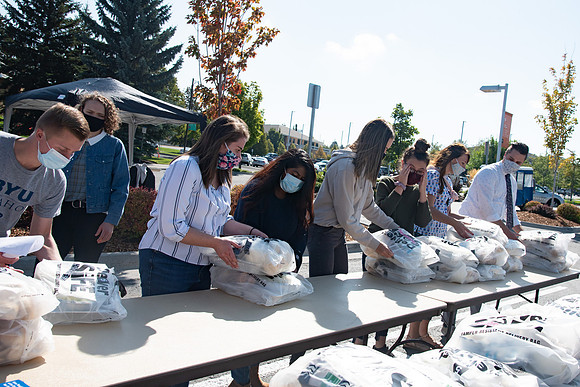A special fast was held on campus and the University prepared and passed out over 17,000 meals for the students to enjoy at the end of their fast. Food Service along with volunteers packaged and passe