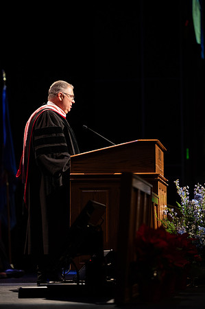 Graduates during convocation for the College of Academic Success & Interdisciplinary Studies. Speakers: Kevin Brower, Jenna Kate Wilson, Tyler Christensen
