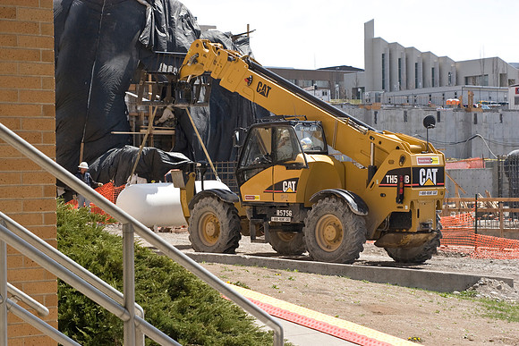 Construction on the Auditorium, later named the BYU-Idaho Center.
