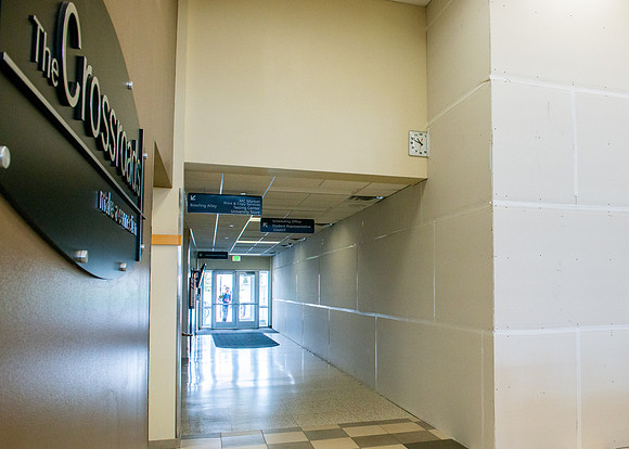 Construction inside the MC Building.