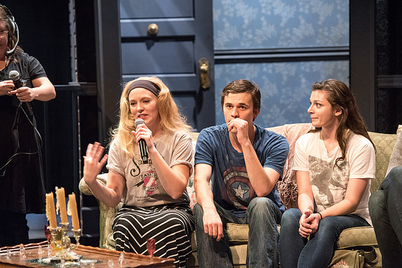 Cast and crew answer audience questions following the theater production of The Glass Menagerie.