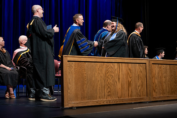 Graduates during convocation for the College of Performing and Visual Arts.