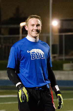 Students play game for advanced men's football