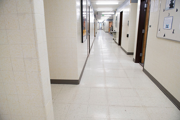 Carpets in the lower Smith Building had to be removed due to the flooding.