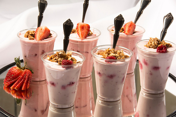 These strawberry and raspberry parfaits topped with homemade granola will leave your mouth watering for more.