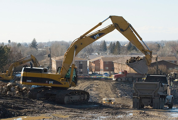 Construction on the Auditorium, later named the BYU-Idaho Center.