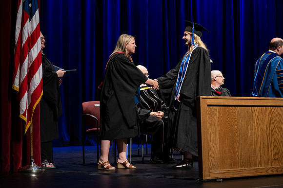 Graduates during convocation for the College of Performing and Visual Arts.