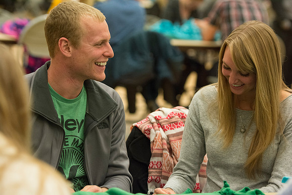 Students do a variety of service activies together with their dates.