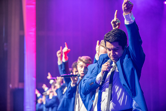 Vocal Point performs during Power to Become, held in the Hart Auditorium.