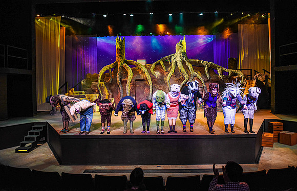 The theatre department's dress rehearsal of the Wind in the Willows in the Snow Drama Theatre.
