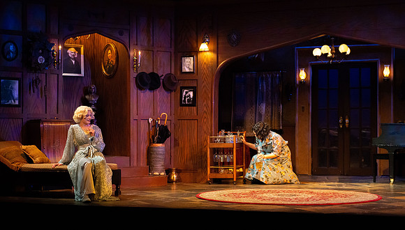 Drama dress rehearsal for the Blithe Spirit play in the Snow theater.