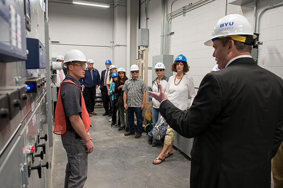 Economic developers from around the State visit BYU-Idaho and take a tour of the Engineering and Technology facilities in the Austin Building and the Heating Plant. and the Heating Plant.