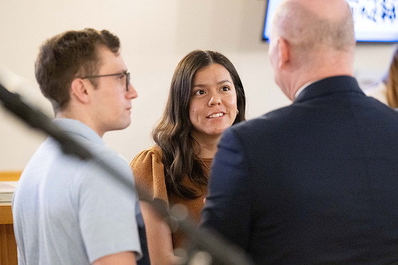 Alumni in the Cache Valley area gather at Eagles Landing Event Center, in Smithfield, Utah and get the chance to listen to and meet President Meredith.