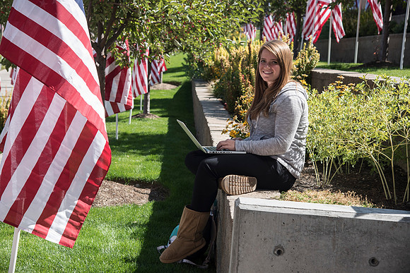 500 flags displayed in the Central Quad on Constitution Day.