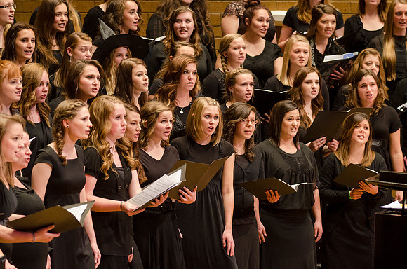 BYU-Idaho students perform at the Harvest Choir Fest held in the Barrus Concert Hall on campus