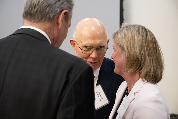 President Henry J Eyring hosts a dinner for guest at the Church Office Building in Salt Lake City, Utah.