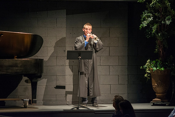 Trumpet solo, performed by graduate Robert Sears, accompanied by Brooke Evans on the piano.