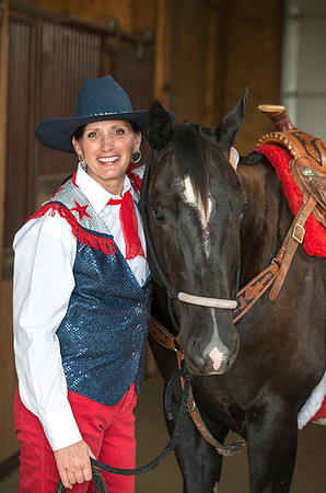 An American horseback rider with her horse Boon. Marketing photos for Online Recruiting.