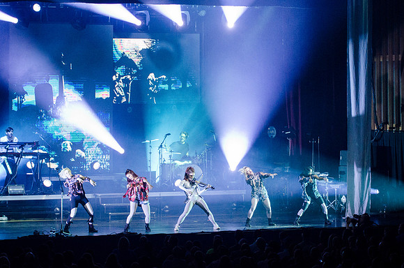 Lindsey Stirling at BYU-Idaho. A classically trained violinist from Gilbert, AZ, Lindsey has entered a futurist world of electronic big beats and animation, leaping through the music industry with ove