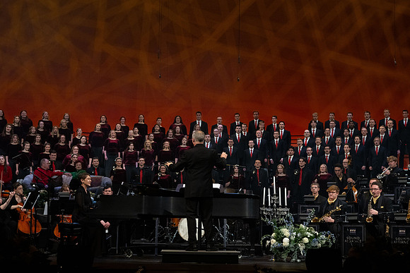 Laura Osnes performs during the Christmas concert with BYUI Student music programs.