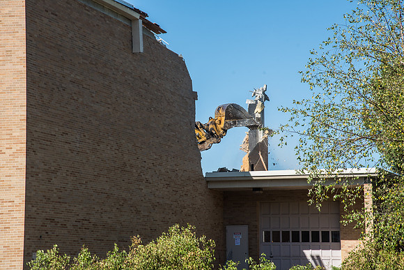Big D Construction doing some major Destruction to the Kirkham Building.