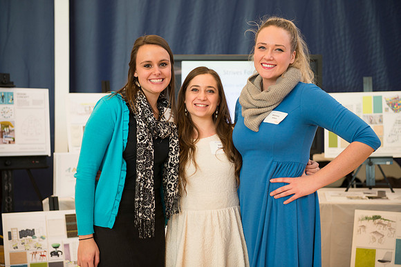 Students present their projects for the Student Research and Creative Works Conference.