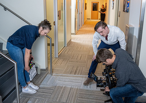 Media creations video production in the Career Center. Aug 2022