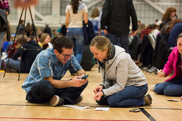 Students do a variety of service activies together with their dates.