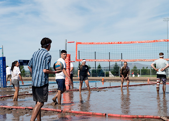 Rec-Fest Sring 2022, includes Mud Volleyball, Color Run, Ropes Course, Food, Climbing Wall and Games.