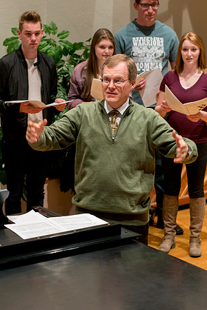 Brother Randall Kempton teaches and conducts his Collegiate Singers Choir.