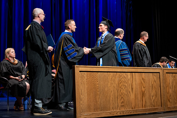 Graduates during convocation for the College of Performing and Visual Arts.