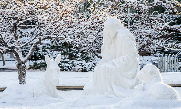 A nativity in front of the John Taylor Building celebrates the birth of Our Lord and Savior, Jesus Christ.