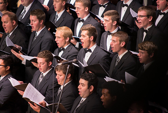 Performance of 'How Beautiful Upon the Mountains' in the College of Southern Idaho auditorium.