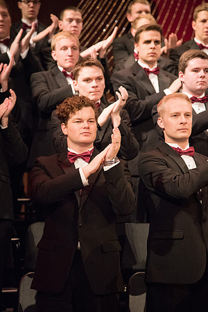 David Archuleta and Nathan Pacheco were the featured guests at BYU-Idaho's annual Christmas concert in the BYU-Idaho Center. They performed with the Symphony Orchestra, combined choirs, and other stud