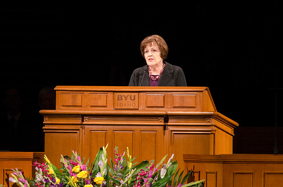 Sister Clark speaks about Jesus Christ in her devotional talk.