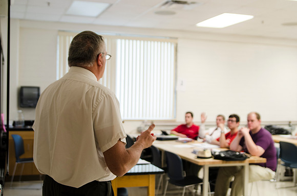 Brian Tonks teaches Physics to students