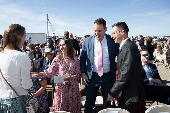 Teton River Temple Groundbreaking ceremony on a beautiful clear morning in North Rexburg, Idaho.