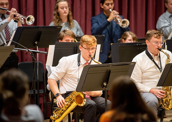 Performance of the jazz group at the Snow Building.