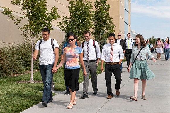 Students after first devotional Fall 2014 semester.